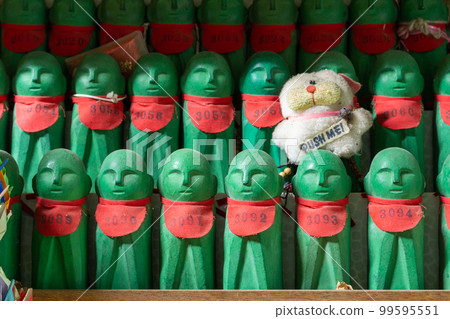 Figures representing souls of dead children, Hanibe, Japan. 99595551