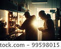 Scientists in the lab working on cpu chip and technologies 99598015