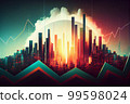 Concept illustration of stock market upscale trend in urban city 99598024