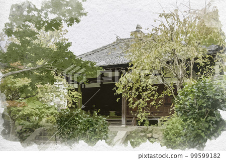 水彩風格的元興寺塔遺址,奈良縣奈良市 水彩風格的元興寺塔遺址,奈良縣奈良市 99599182