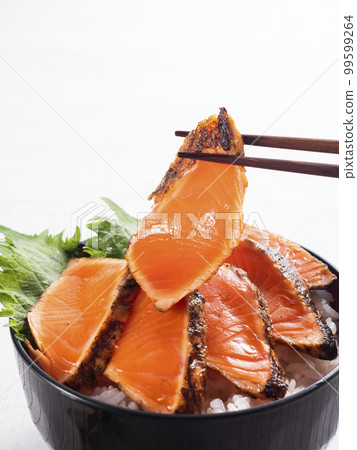 Broiled silver salmon rice bowl Broiled silver salmon rice bowl 99599264