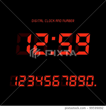 Digital clock & number set, Electronic figures. Digital clock & number set, Electronic figures. 99599892