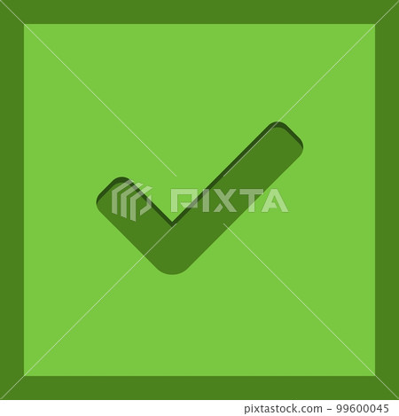 Check marks, Tick marks, Accepted, Approved, Yes, Correct, Ok, Right Choices, Task Completion, Voting. - vector mark symbols in green. Isolated icon. 99600045