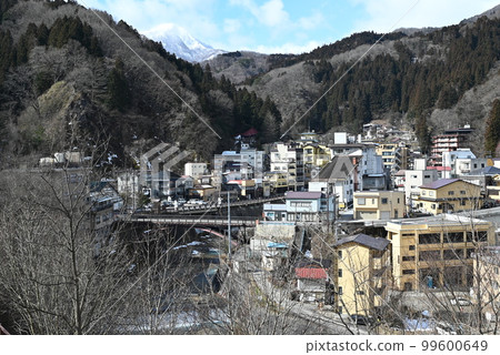Fukushima Prefecture Tsuchiyu Onsen seen from the observatory 99600649