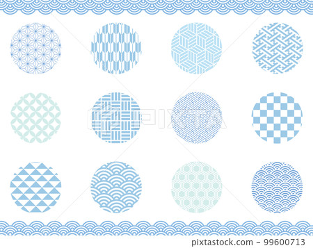 Cool blue Japanese pattern treatment set 99600713