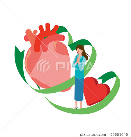 心臟移植和一個女人的圖像插圖 99601046