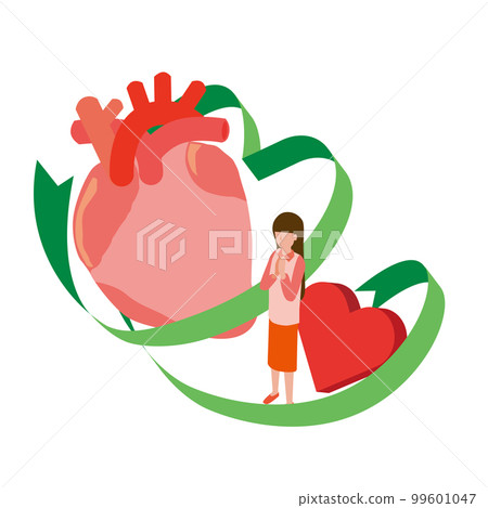 心臟移植和女孩形象插圖 99601047
