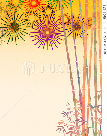煙花和竹林背景材料 99601321