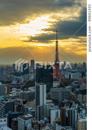 Tokyo cityscape Tokyo Tower at dusk 99601493