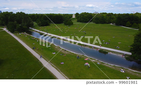 Famous landmark in the city of Munich - the English Garden Famous landmark in the city of Munich - the English Garden 99601981