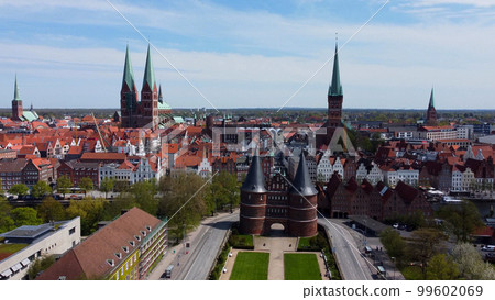 Famous Holsten Gate in the city of Lubeck Germany Famous Holsten Gate in the city of Lubeck Germany 99602069