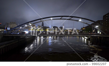 View over modern Harbour City district in Hamburg at the port 99602207