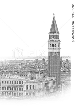 Campanile Tower at St Marks square in Venice - San Marco 99602284