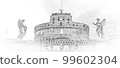 Very popular attraction in the City of Rome - The Castel Sant Angelo - Angels Castle 99602304
