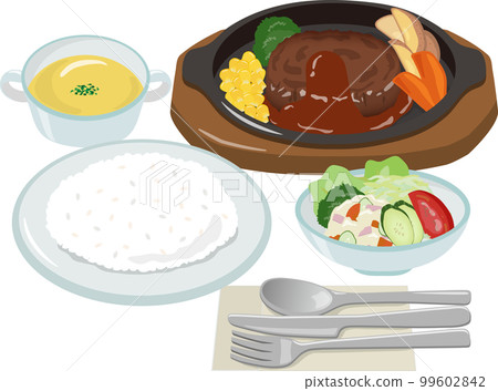 Hamburg steak lunch set Hamburg steak lunch set 99602842