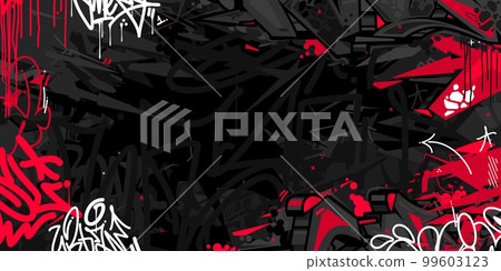 Abstract Dark Urban Street Art Graffiti Style Vector Illustration Template Background Art 99603123