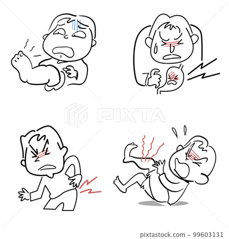 身體障礙圖標集結束寒冷-胃痛-腰痛 99603131