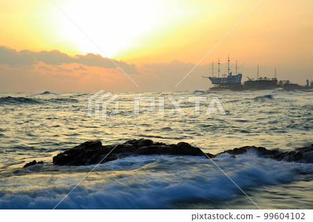 Winter travel, sunrise scenery, beach scenery, Jeongdongjin Winter travel, sunrise scenery, beach scenery, Jeongdongjin 99604102