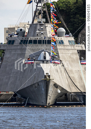 US Navy stealth ship Auckland anchored and resupplying Yokosuka Air Base in Yokosuka City, Kanagawa Prefecture US Navy stealth ship Auckland anchored and resupplying Yokosuka Air Base in Yokosuka City, Kanagawa Prefecture 99604585