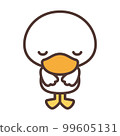 可愛的白鴨角色鞠躬 99605131