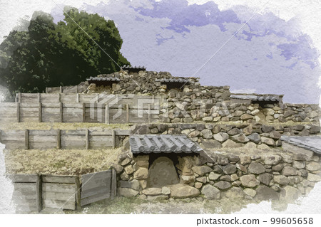 Watercolor style head tower Nara City, Nara Prefecture 99605658