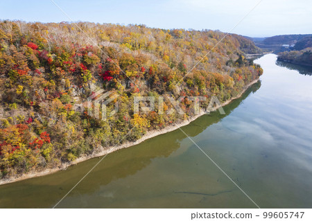 用無人機航拍秋天的“惠庭湖” 99605747