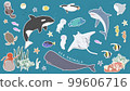 sea creatures-sticker style 99606716