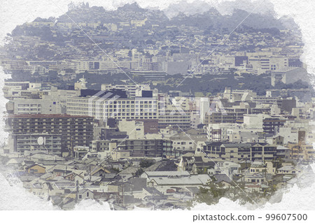 奈良縣奈良市水彩風格景觀 99607500