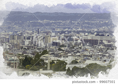 奈良縣奈良市水彩風格景觀 奈良縣奈良市水彩風格景觀 99607501