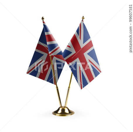 Small national flags of the United Kingdom on a white background 99607581