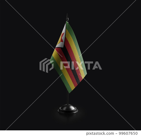 Small national flag of the Zimbabwe on a black background Small national flag of the Zimbabwe on a black background 99607650