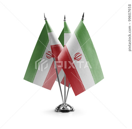 Small national flags of the Iran on a white background Small national flags of the Iran on a white background 99607658