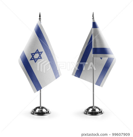 Small national flags of the Israel on a white background Small national flags of the Israel on a white background 99607909