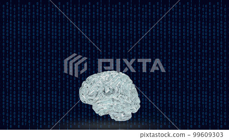 The brain on digital background for creative... - Stock Illustration ...