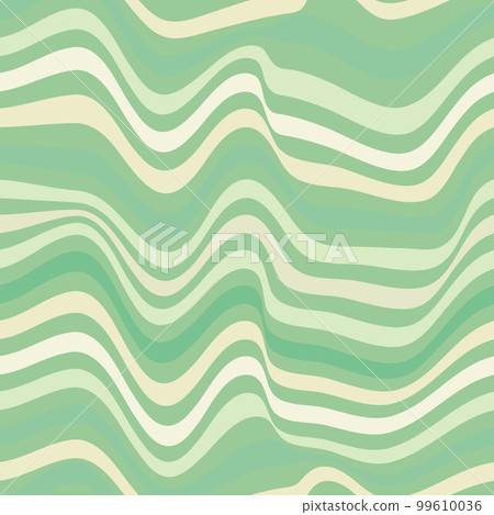 Green Y2K Groovy Waves Seamless Pattern. Hippie - Stock Illustration  [99610036] - PIXTA