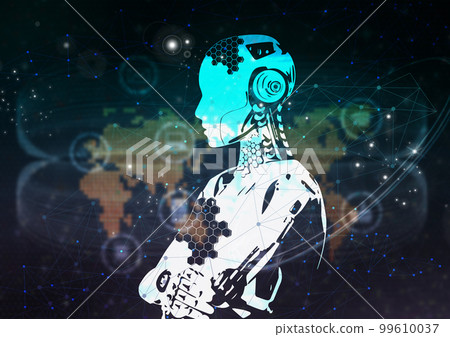 AI Cybozu network communication image using artificial intelligence for business in the near future AI Cybozu network communication image using artificial intelligence for business in the near future 99610037