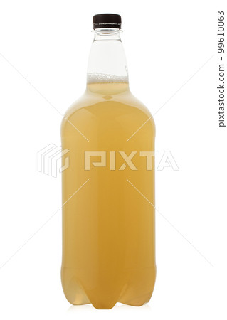 Plastic bottle with beer. Isolated on a white background. 99610063