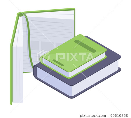 Isometric books stack. School books pile, encyclopedia and textbook, fiction, fantasy or educational literature, bookstore 3d vector illustration Isometric books stack. School books pile, encyclopedia and textbook, fiction, fantasy or educational literature, bookstore 3d vector illustration 99610868