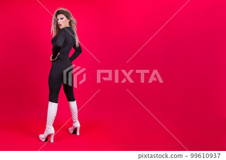 Sensual drag queen person turning to look at the camera Sensual drag queen person turning to look at the camera 99610937