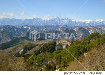 阿爾卑斯山展望路眺望[長野市大岡市] 99611601