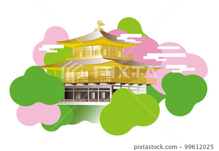 金閣寺。它是日本京都最受歡迎的旅遊景點之一。它也被註冊為世界遺產。 99612025