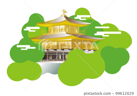 Kinkakuji. It is one of the most popular tourist spots in Japan, Kyoto. It is also registered as a World Heritage Site. 99612029