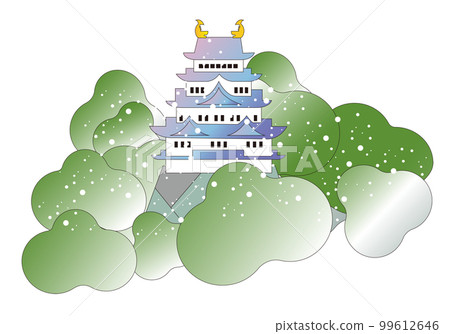 A view of Nagoya Castle. A majestic castle tower. A view of Nagoya Castle. A majestic castle tower. 99612646