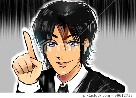 2000年代風帥氣黑髮主持人卡通插畫圖謀不軌 2000年代風帥氣黑髮主持人卡通插畫圖謀不軌 99612732