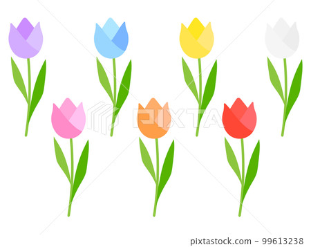 Tulip icon 7 color set Tulip icon 7 color set 99613238