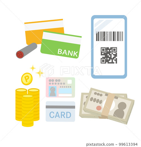 Image illustration set of settlement materials 99613394