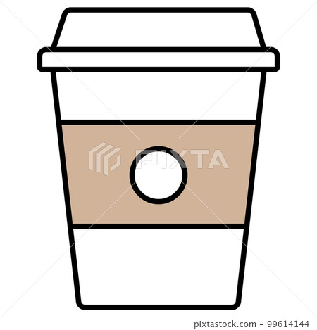 帶蓋咖啡紙杯的簡單圖標 99614144