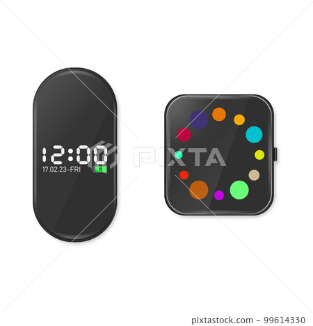 Set of digital devices, front view. 3D vector illustration. 99614330