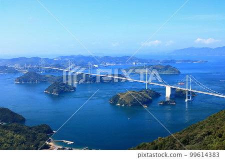 [Ehime Prefecture] Shimanami Kaido (Kurushima Kaikyo Bridge) seen from Kirosan Observatory 99614383