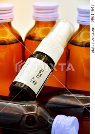 Manufacturing date and expiry date on spharmaceutical packaging. 99614648